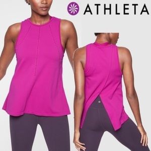 Athleta Foothill Open Back Tank Sleeveless Athletic Top Pink/Purple - Small